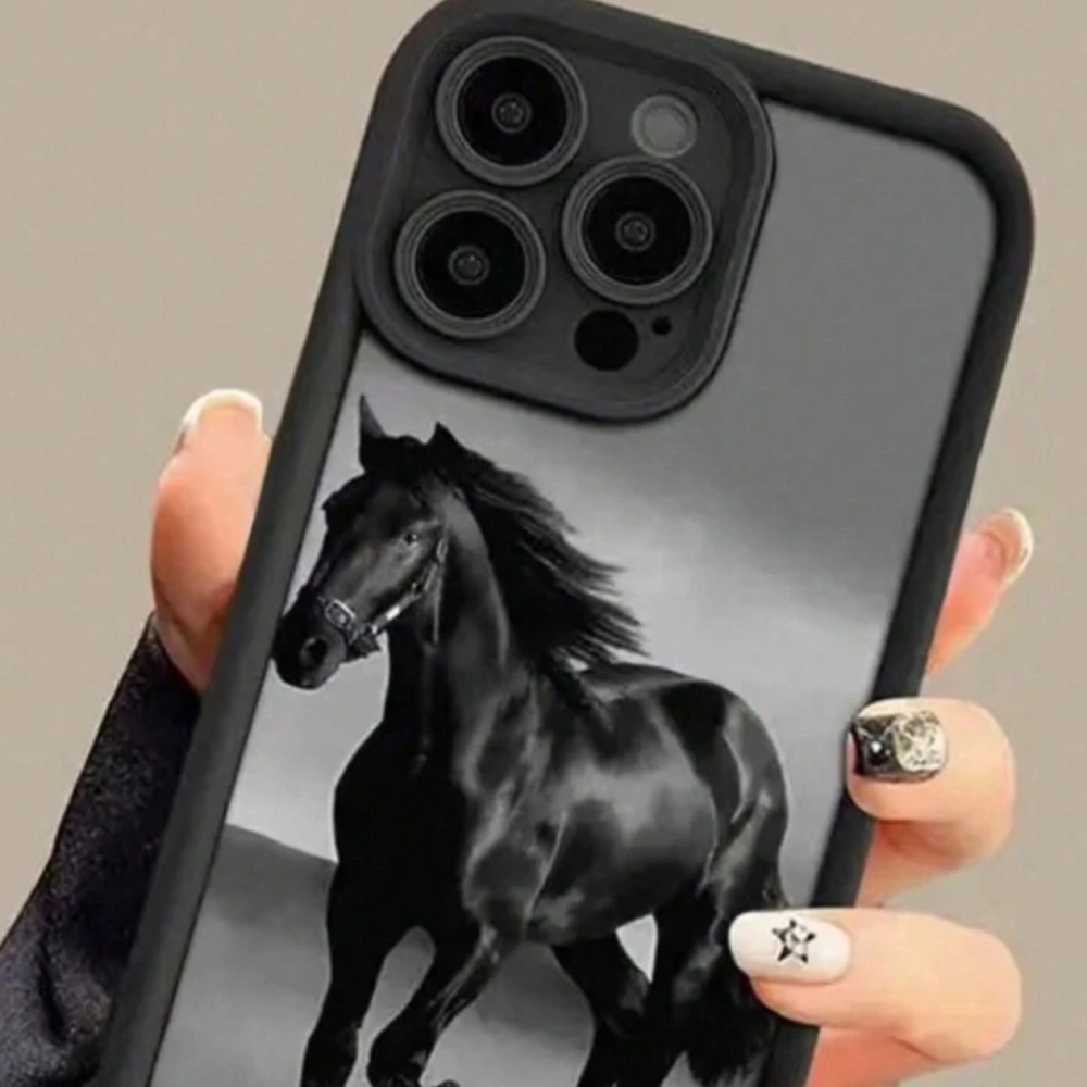 1pc Rugged Horse Graphic Full Protective TPU Phone Case Compatible With Iphone15